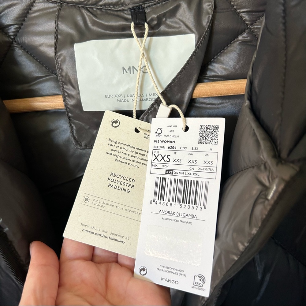 NWT Mango Hooded Quilted Coat - Picture 10 of 10